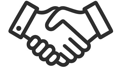 Symbol für Beratung – Handschlag als Zeichen für Vertrauen und Zusammenarbeit